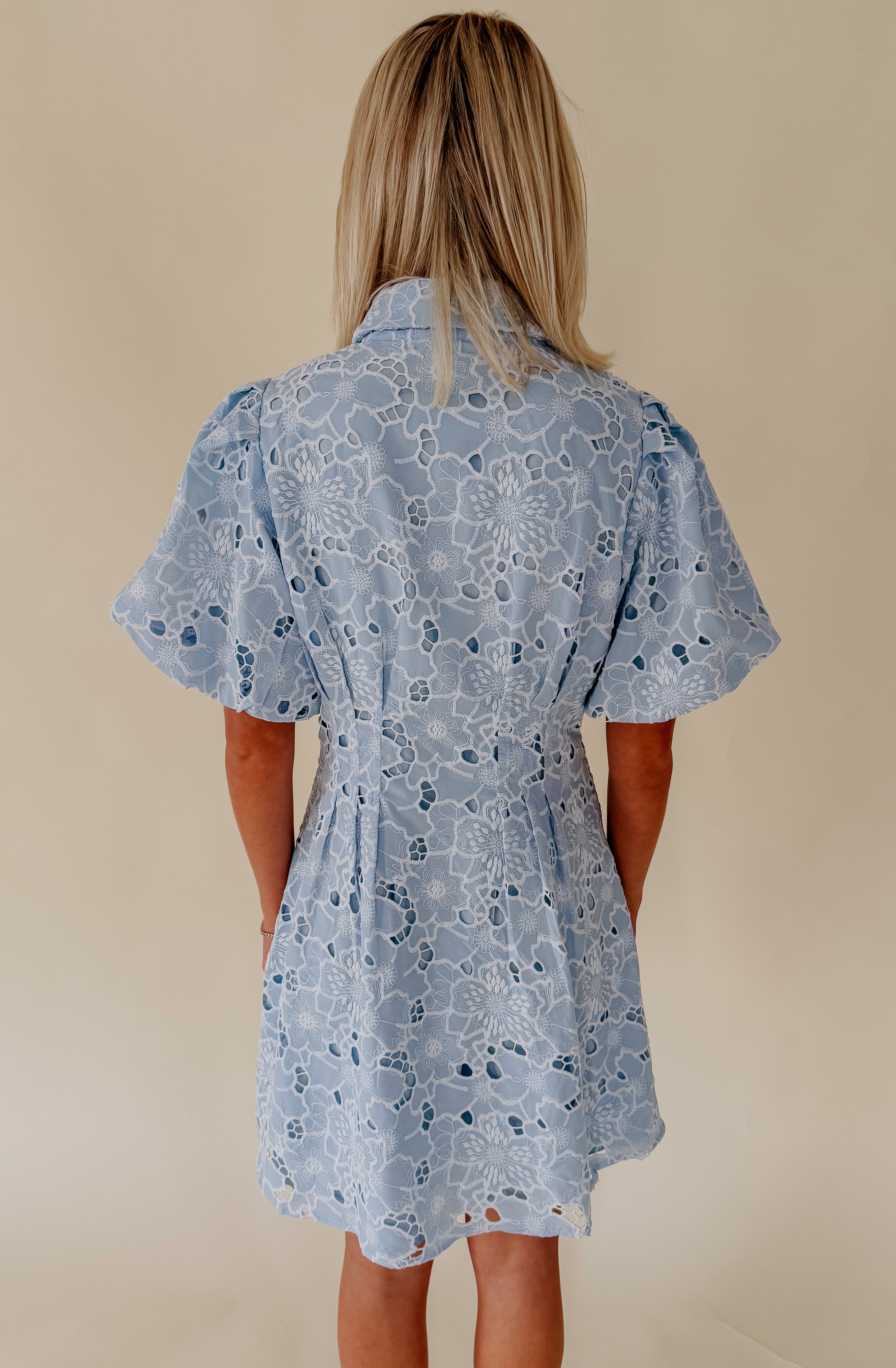 THE BEATRICE LACE DETAILED MINI DRESS
