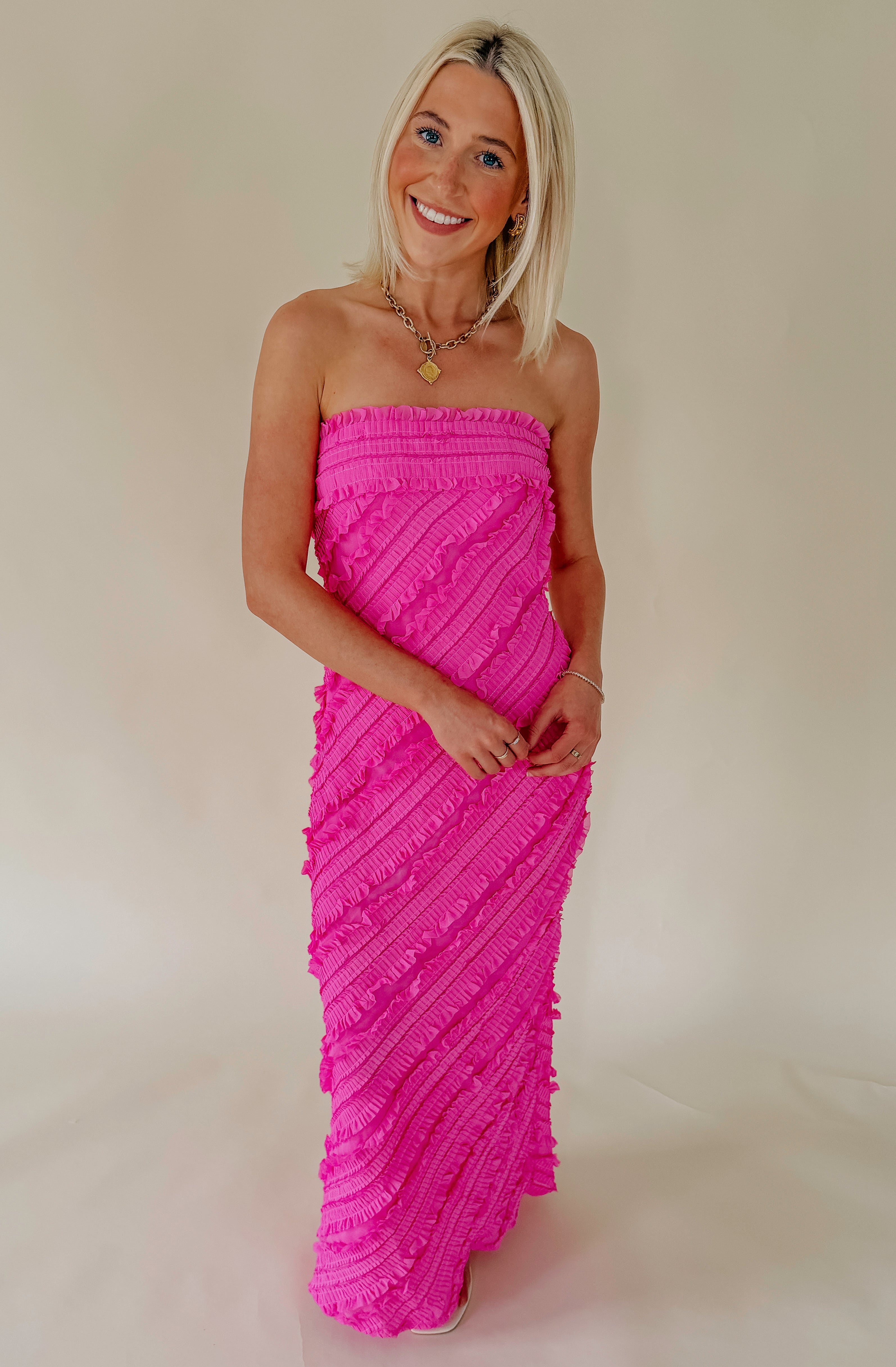 THE ISABELLA TEXTURED MIDI DRESS