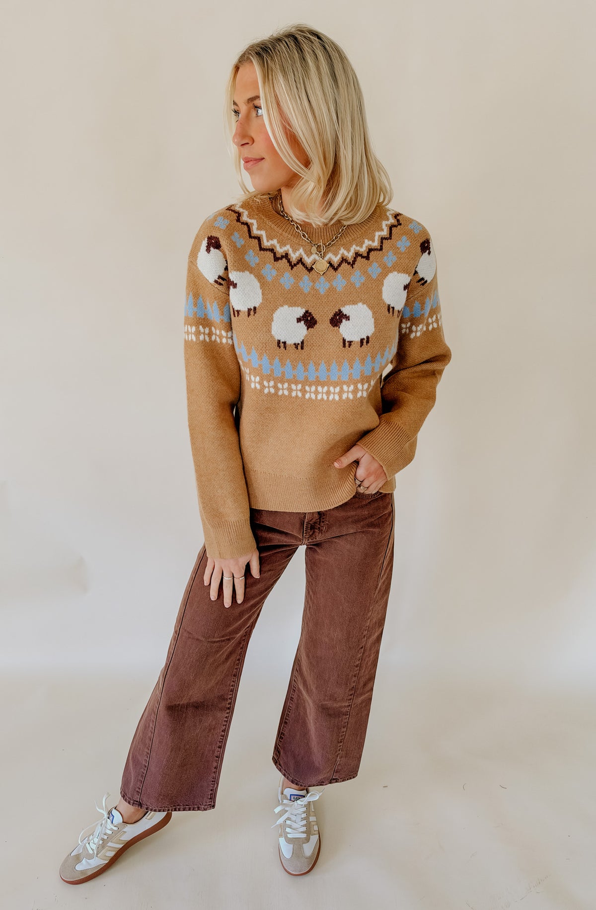 ENGLISH FACTORY SHEEP FAIR ISLE SWEATER