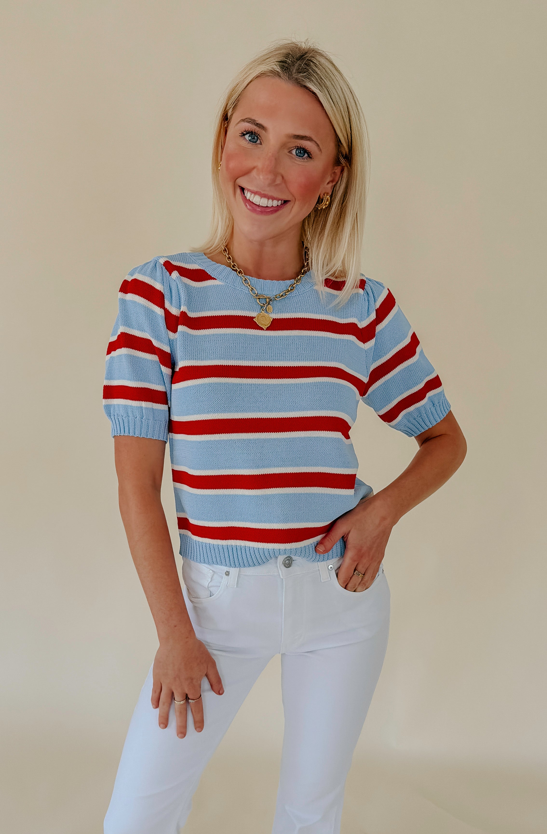 SPARKS FLY STRIPED SWEATER TEE