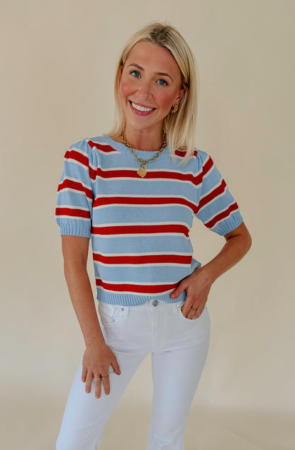 SPARKS FLY STRIPED SWEATER TEE