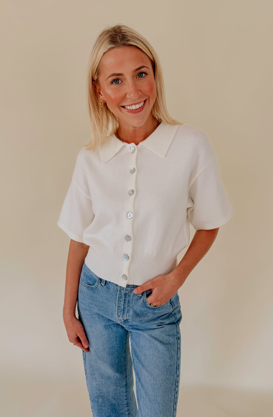 THE FAVORITE LIGHT KNIT POLO SWEATER