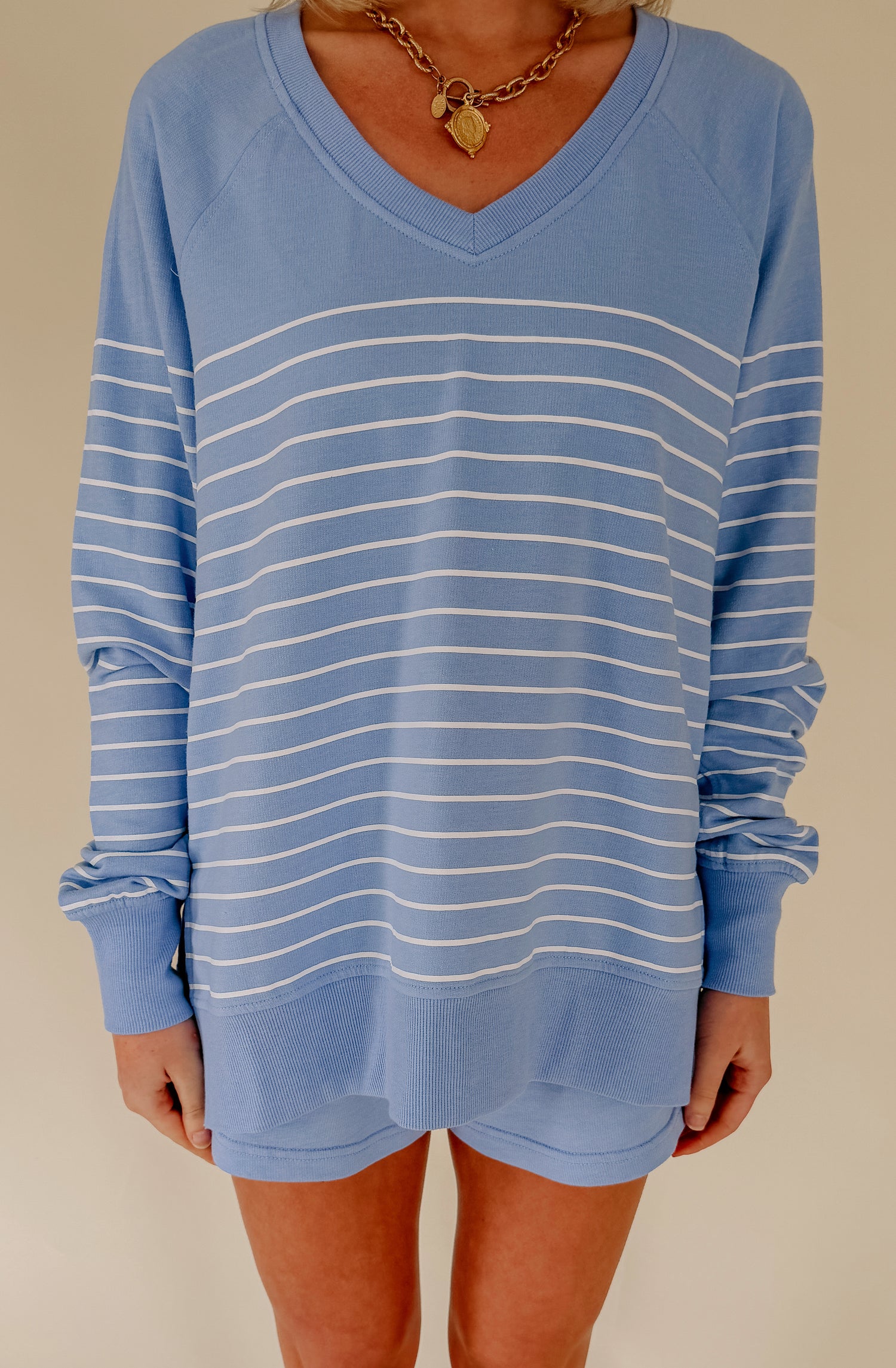 Z SUPPLY WEEKENDER STRIPE V NECK