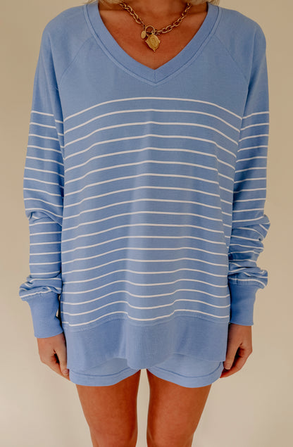 Z SUPPLY WEEKENDER STRIPE V NECK