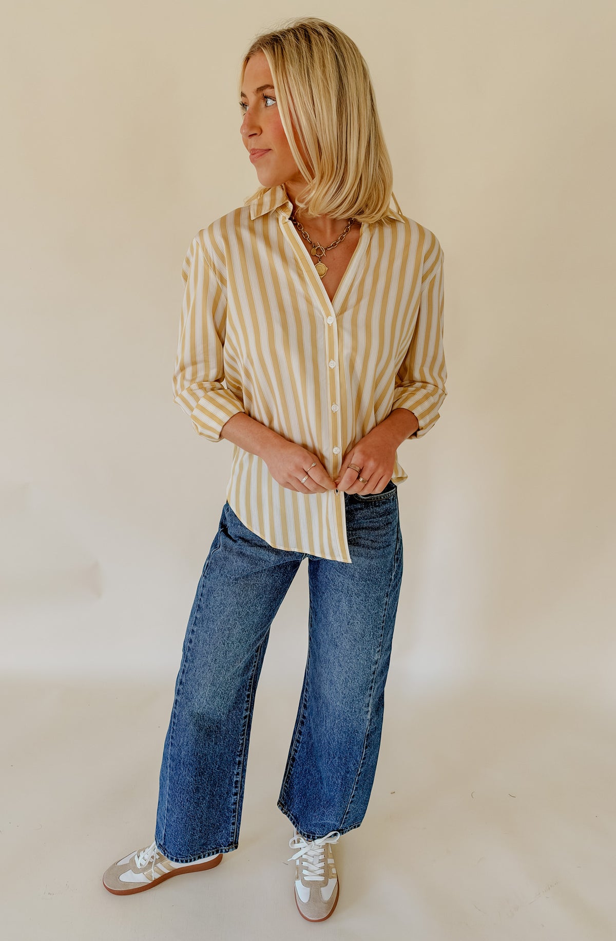 Z SUPPLY GOLDEN HAVEN STRIPE BUTTON UP