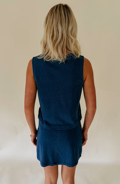 Z SUPPLY SLOANE JERSEY DENIM MUSCLE TOP