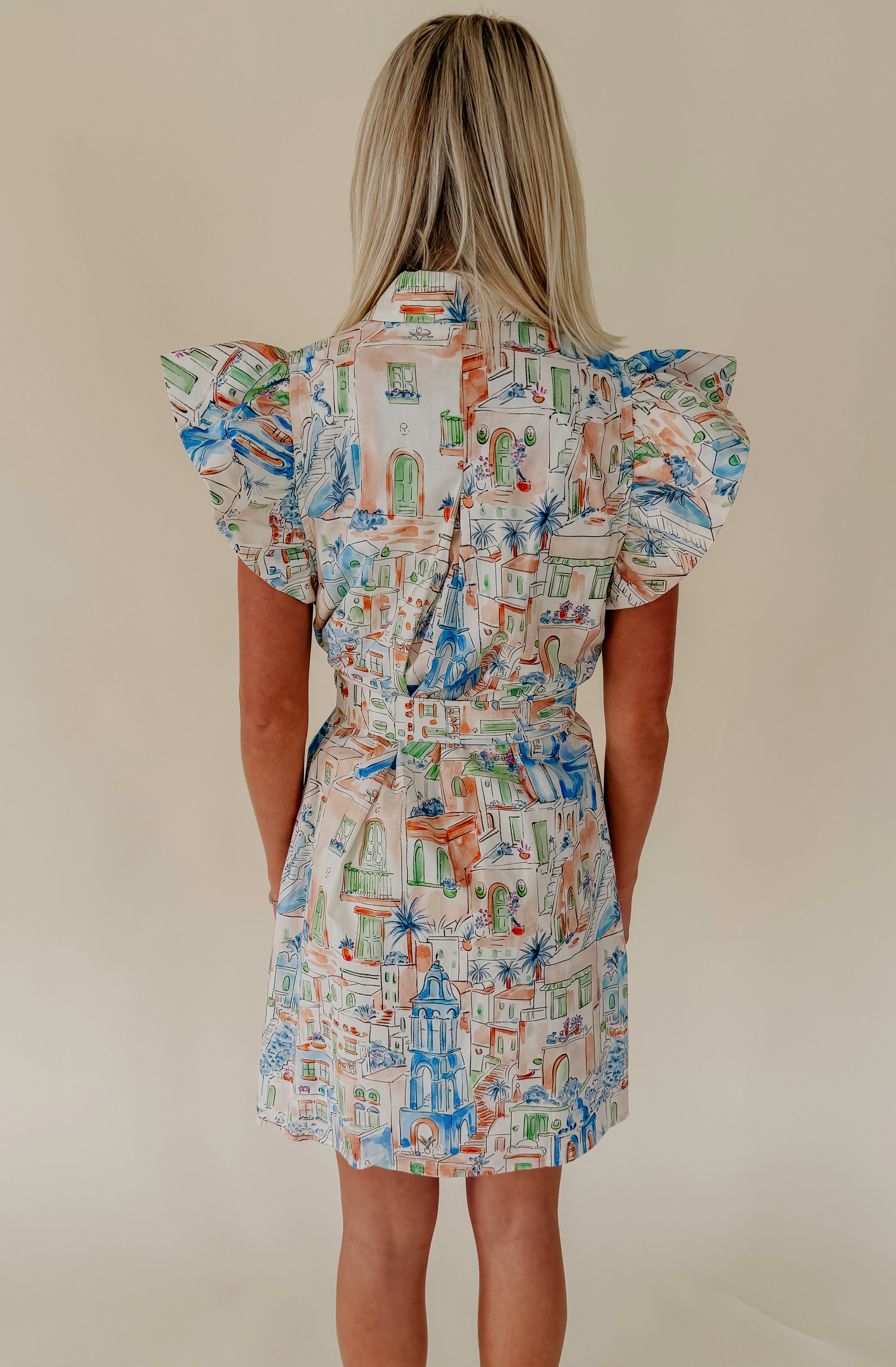 IN THE VILLA TIE WAIST MINI DRESS