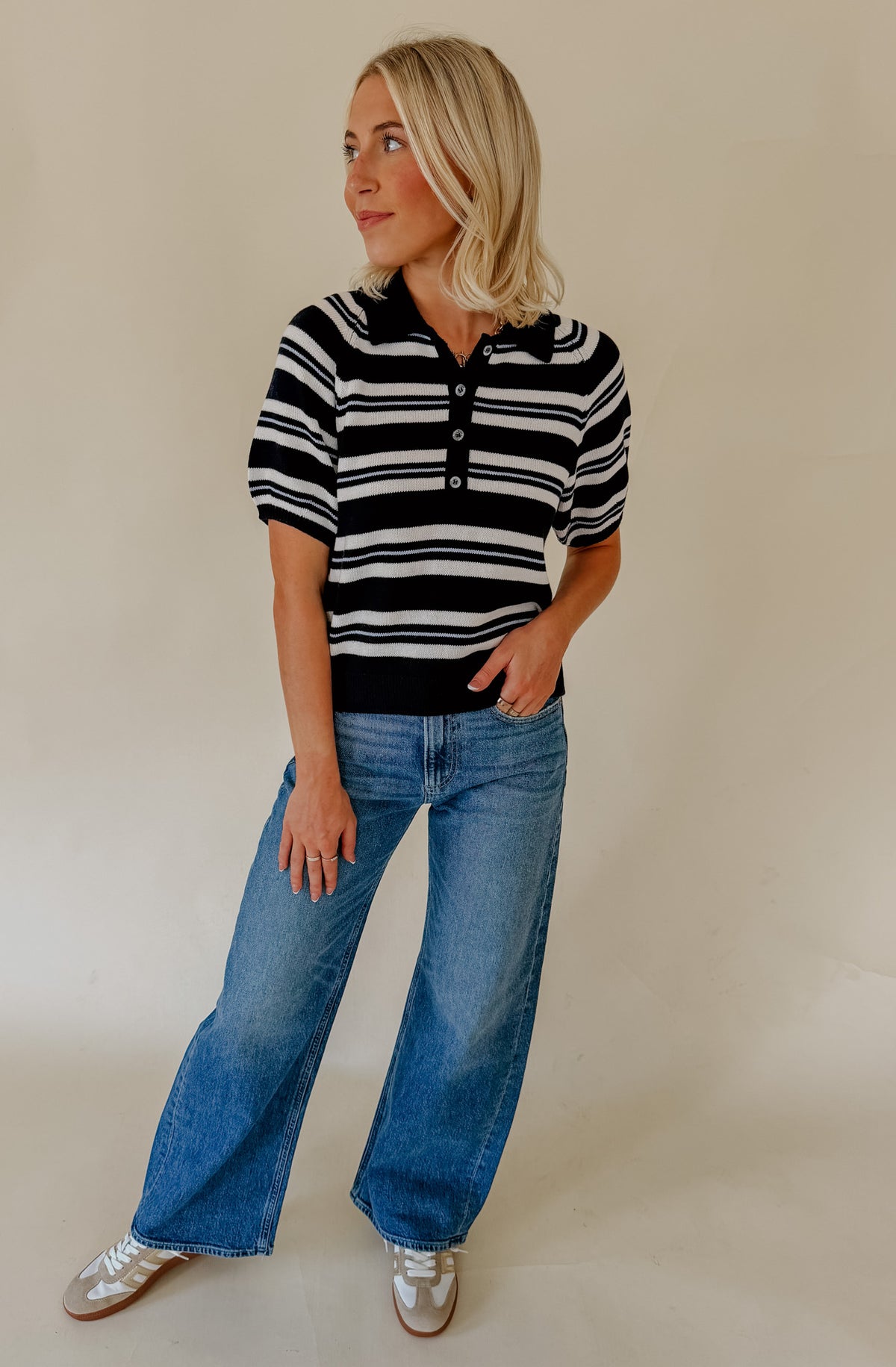 PAIGE BIRCH STRIPED SWEATER TOP