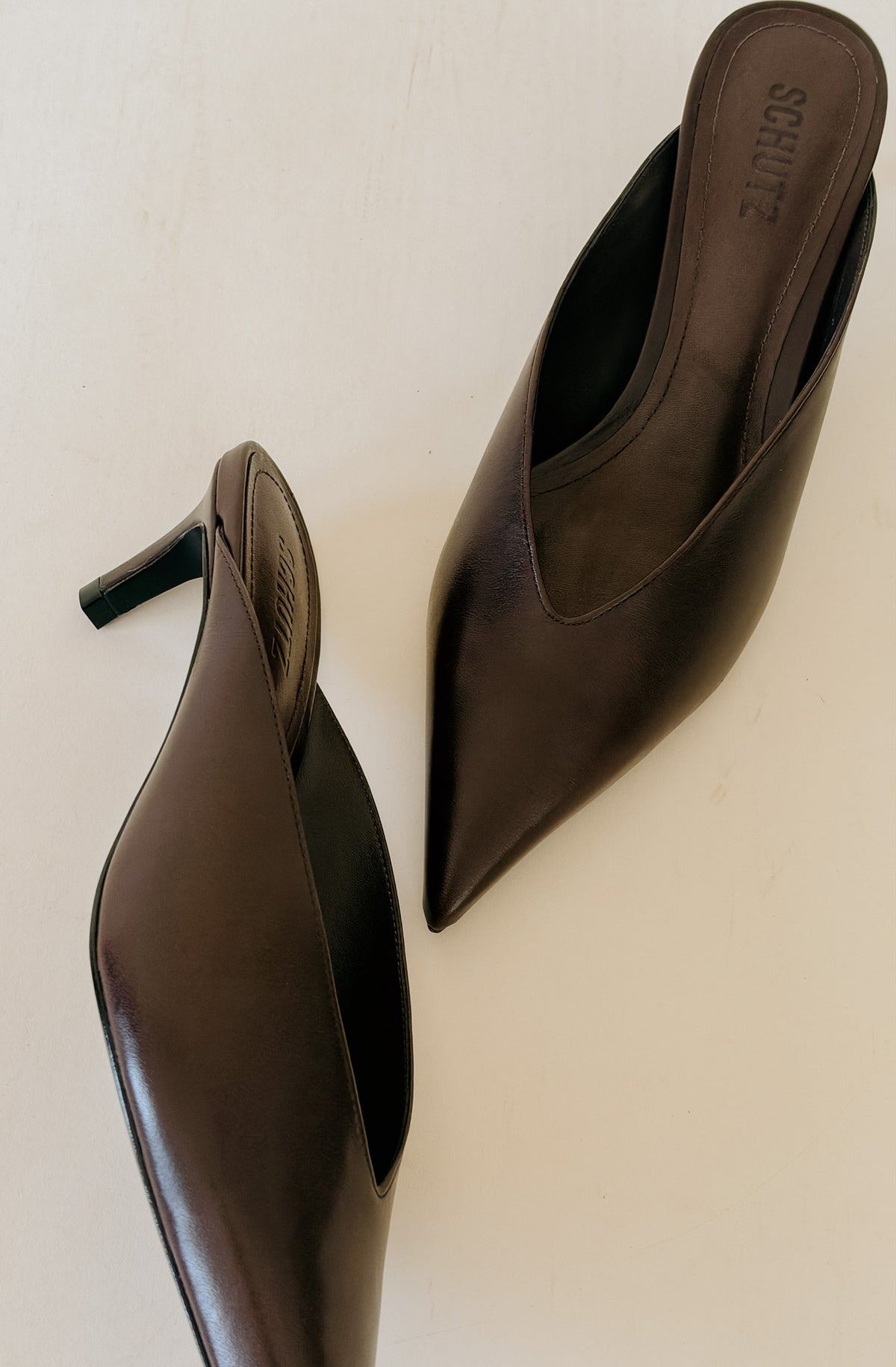 SCHUTZ LOREN MID KITTEN HEEL MULE