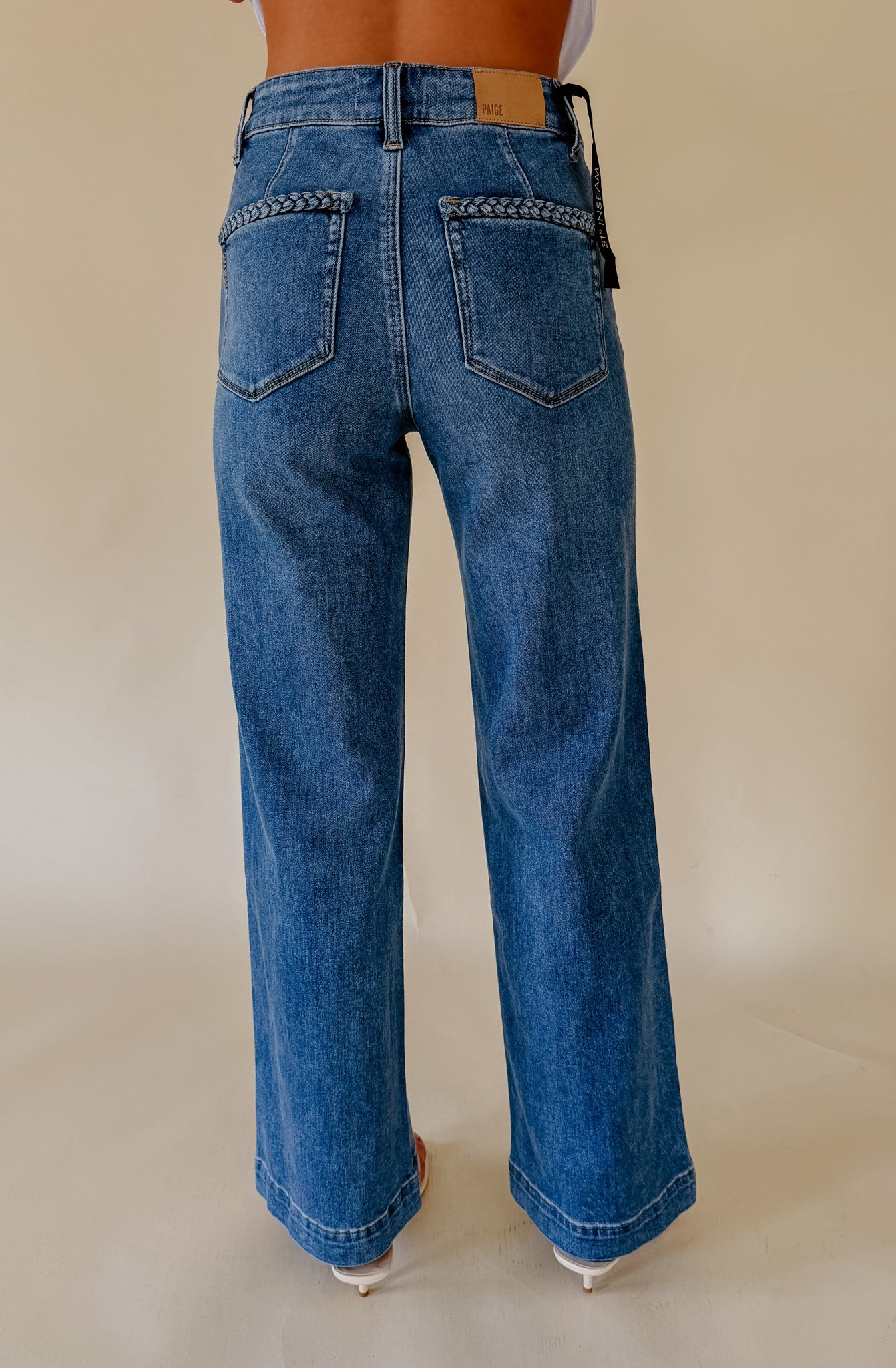 PAIGE ANESSA 31" WITH BRAIDED POCKET EDGE DENIM