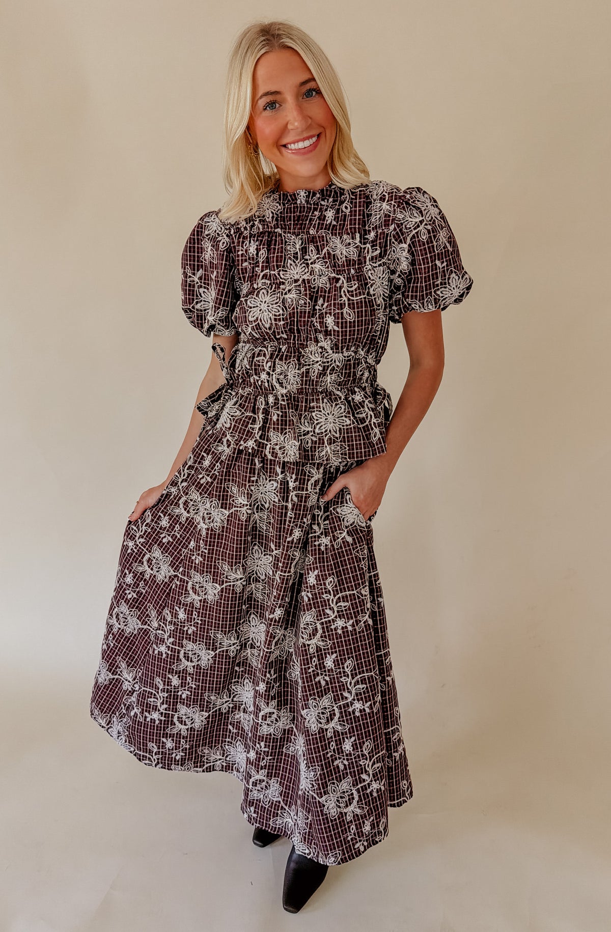 THROUGH THE GRAPEVINE EMBROIDERED MIDI SKIRT