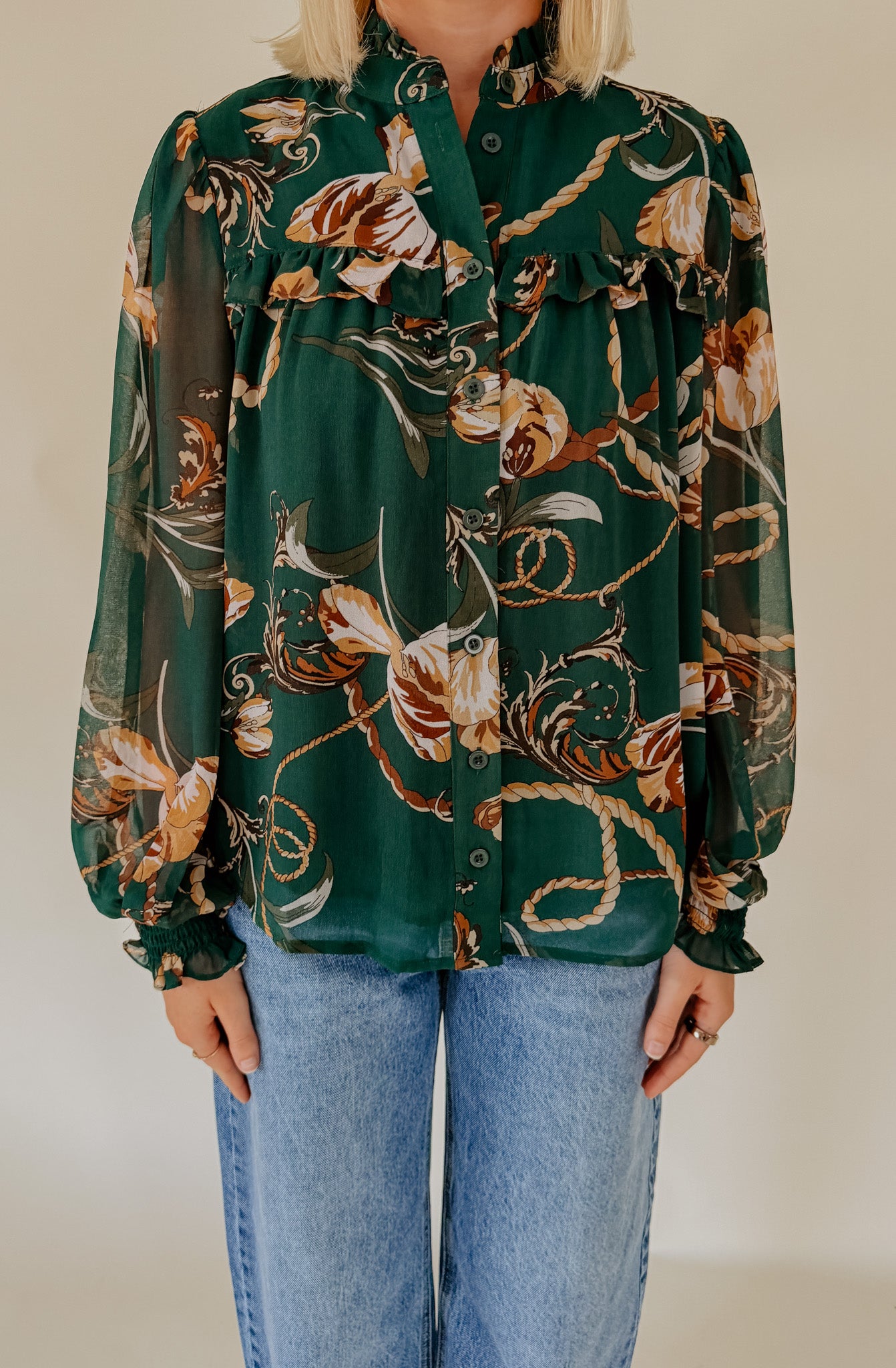 RODEO DRIVE BUTTONED BLOUSE