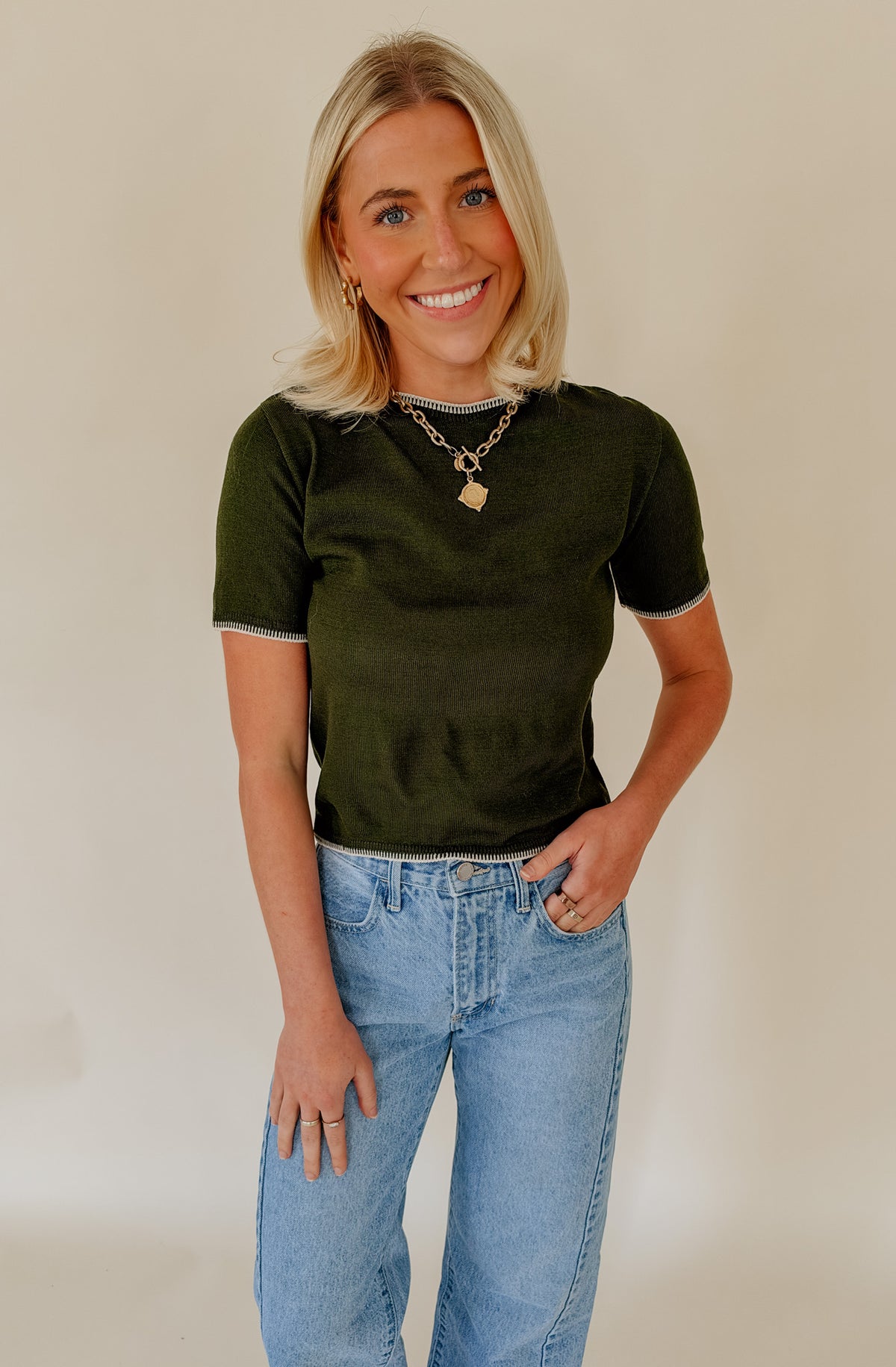 DRESS TO RIO STITCHED KNIT TEE