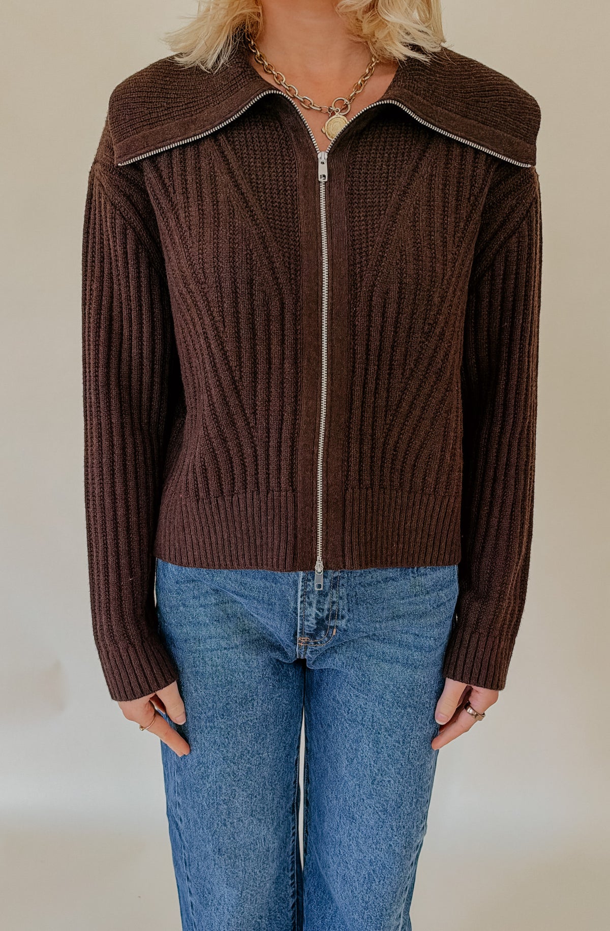 FRNCH KERKIS ZIP FRONT CARDIGAN
