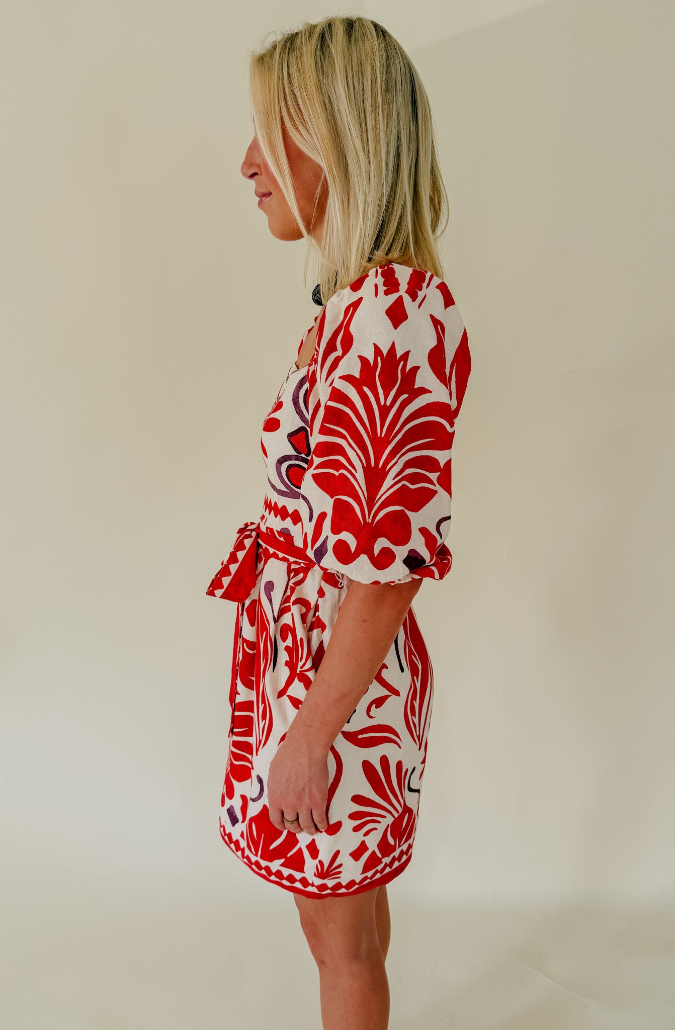 TROPIC LIKE ITS HOT TIE FRONT MINI DRESS