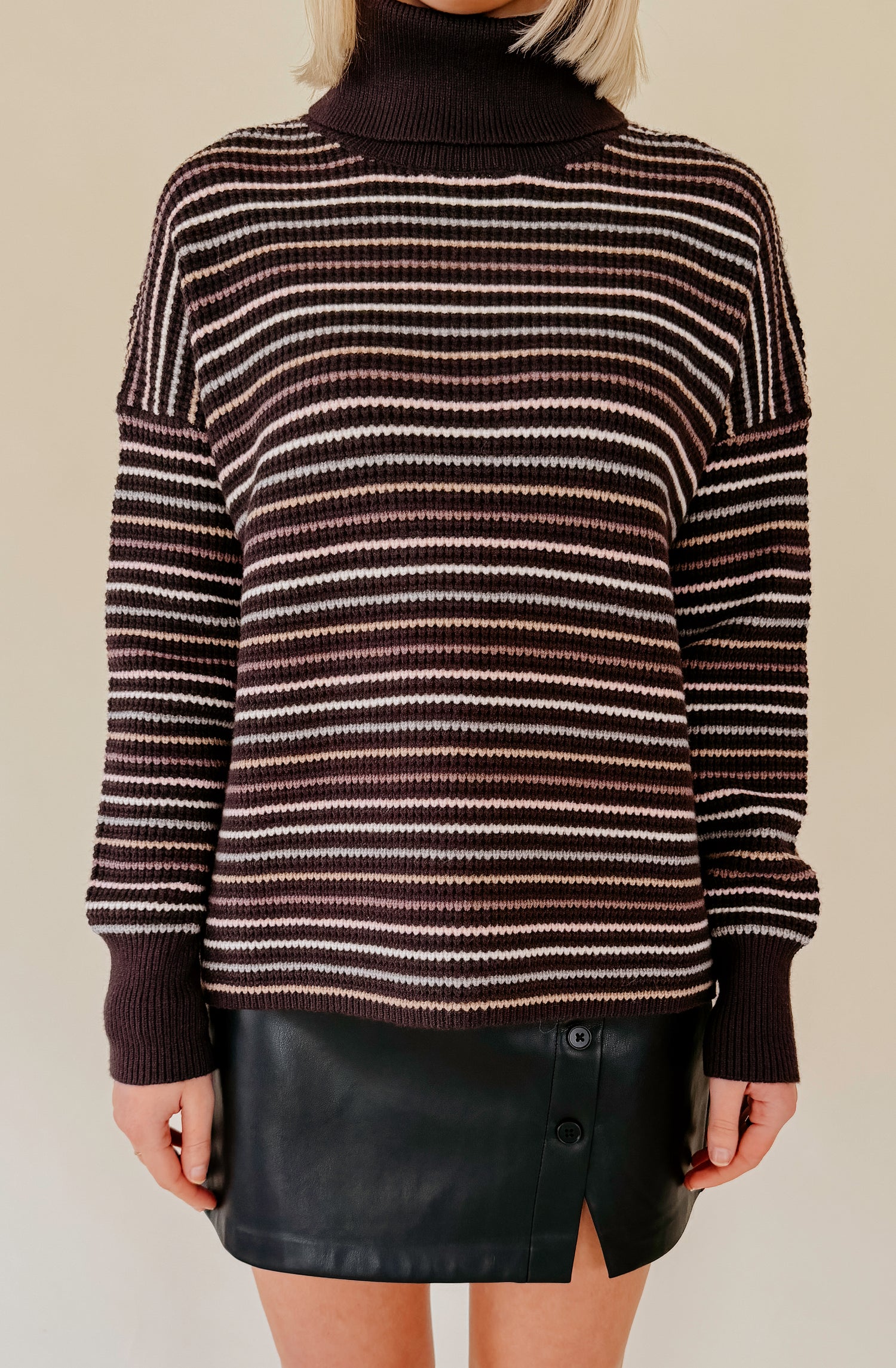 THE GEORGIA STRIPED TURTLENECK SWEATER