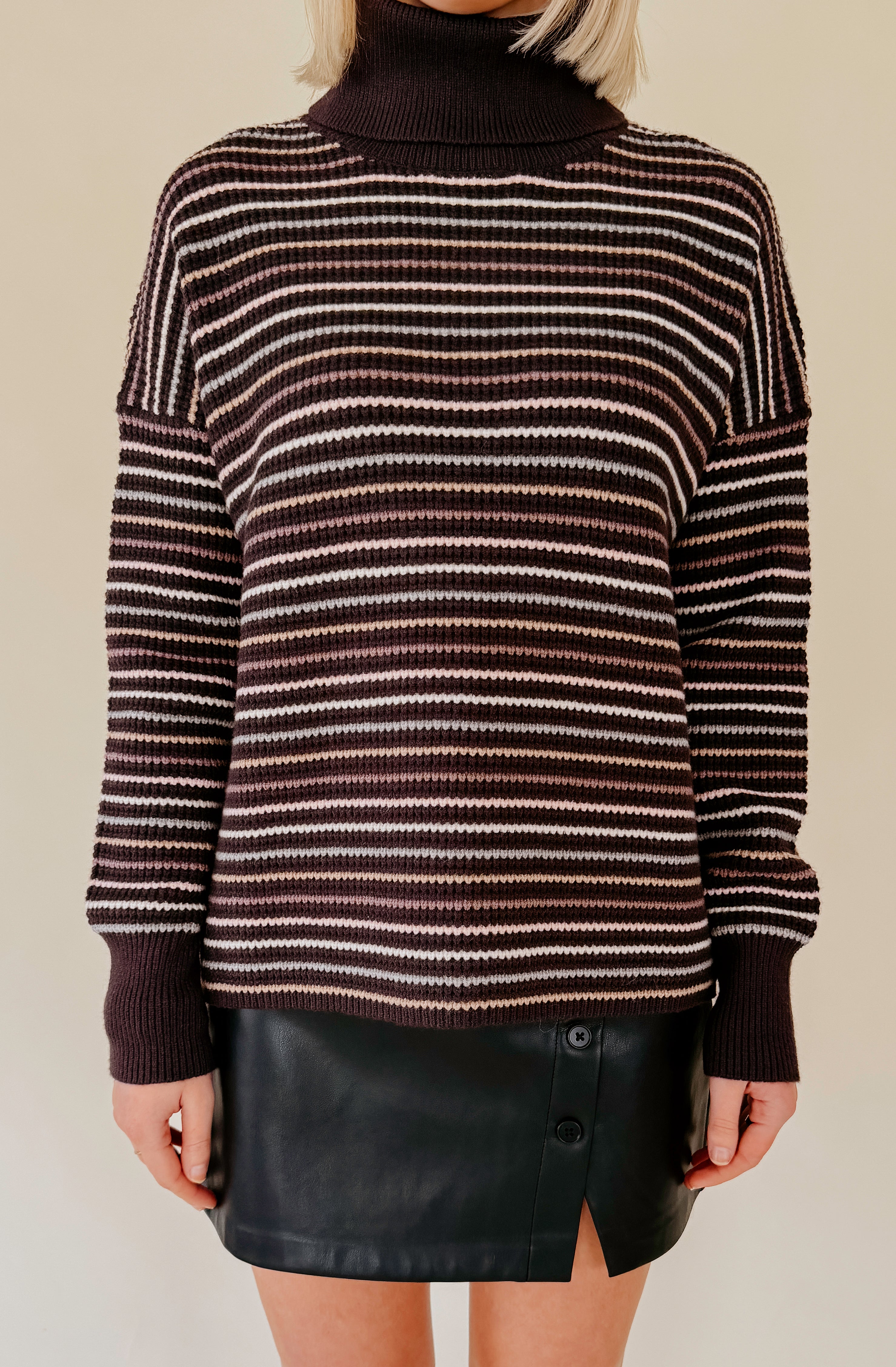 THE GEORGIA STRIPED TURTLENECK SWEATER