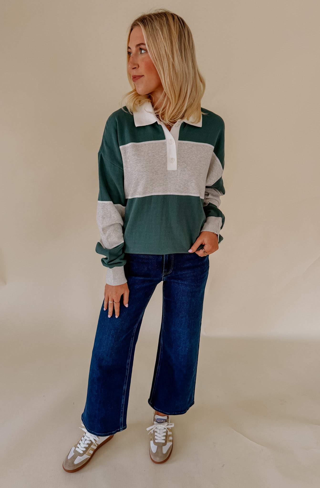 Z SUPPLY STUDY BREAK POLO SWEATSHIRT