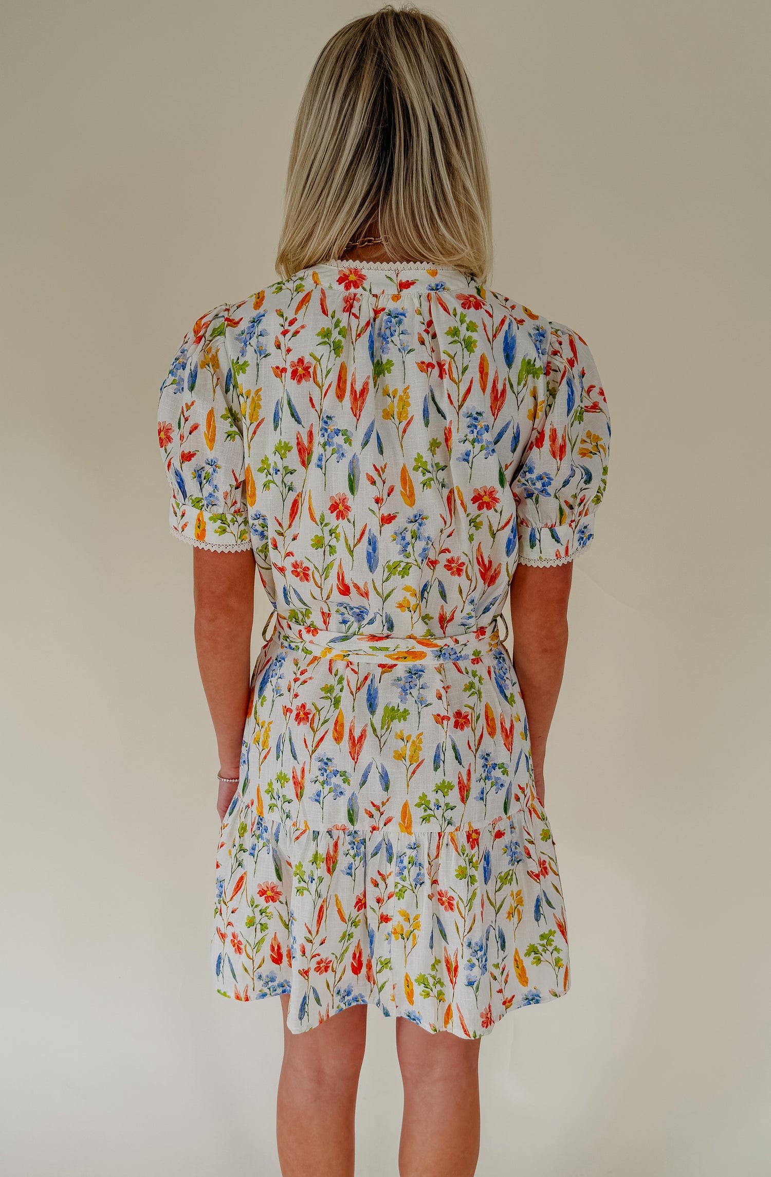 COLOR POP FLORAL MINI DRESS