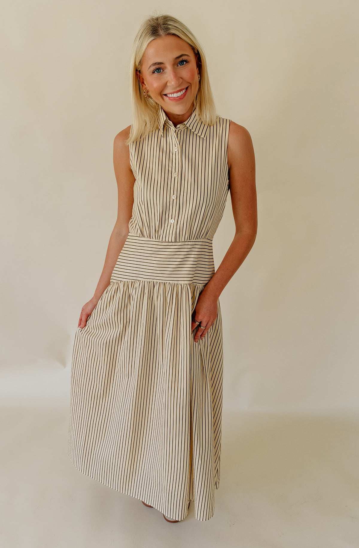 THE ESSENTIAL DROP WAIST MIDI DRESS