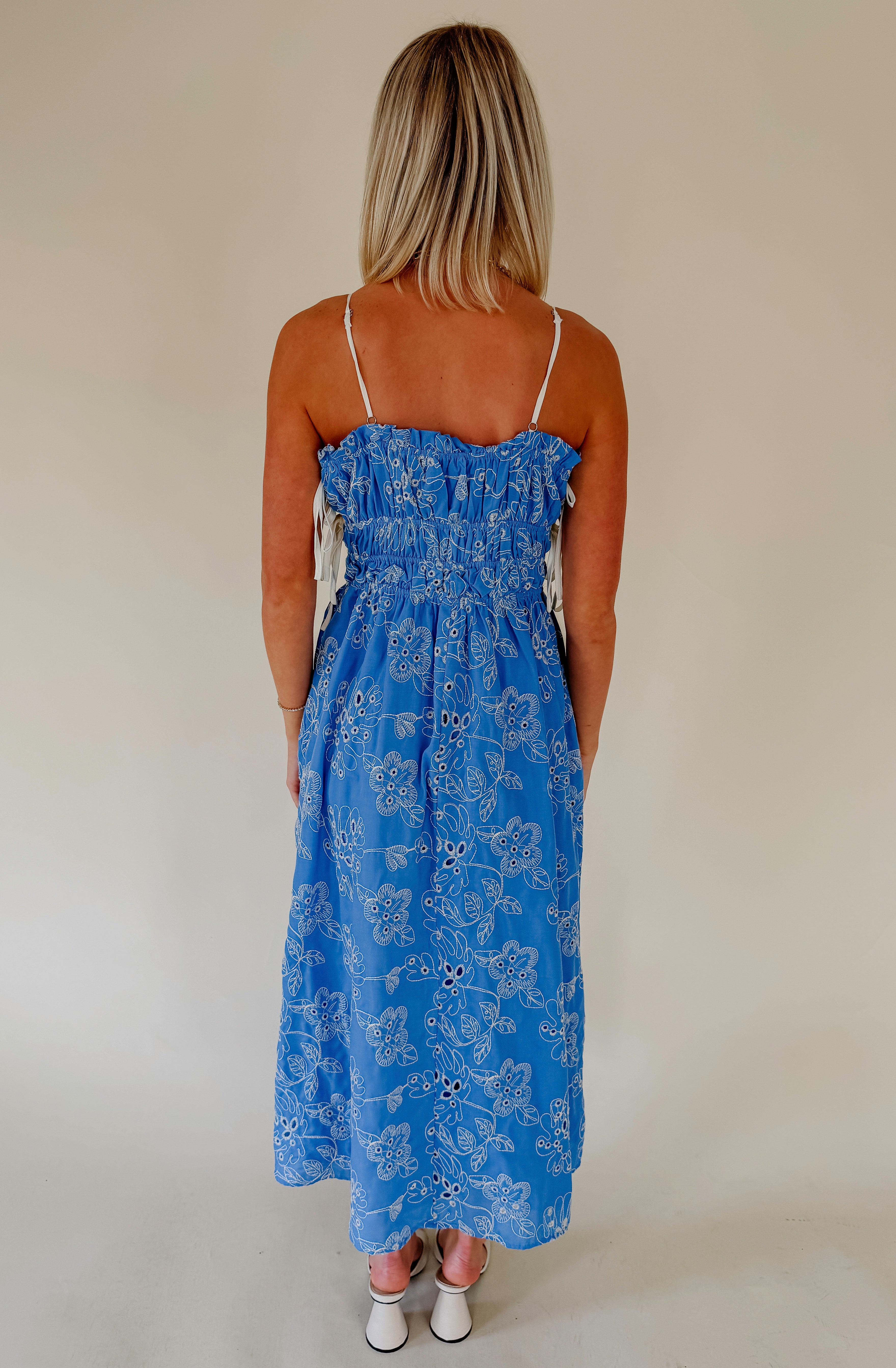 OCEAN EYES EMBROIDERED MIDI