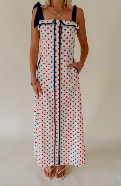 THE LILLIAN POLKA DOT MIDI DRESS