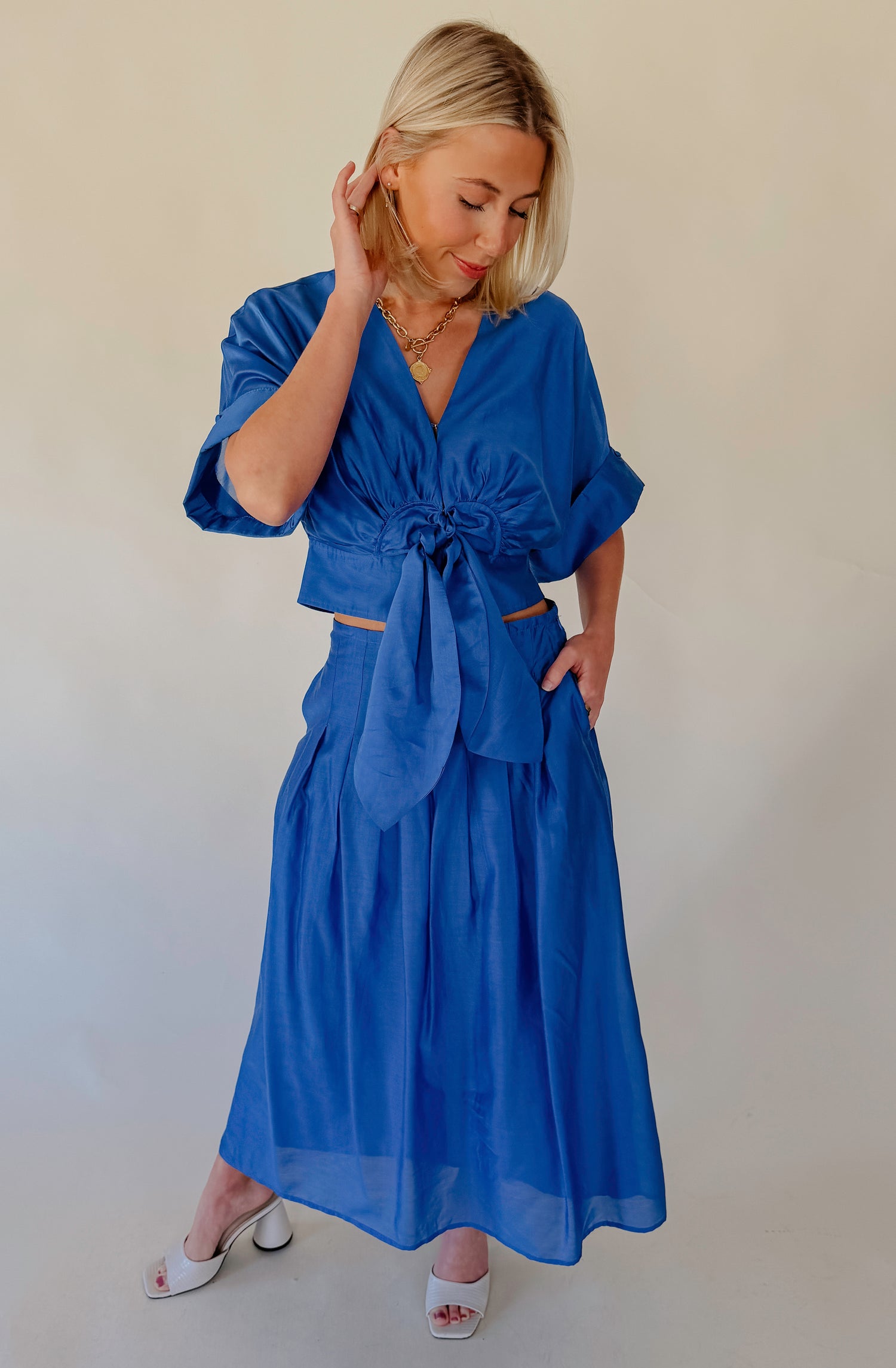 CIEBON PHEONA PLEATED MIDI SKIRT