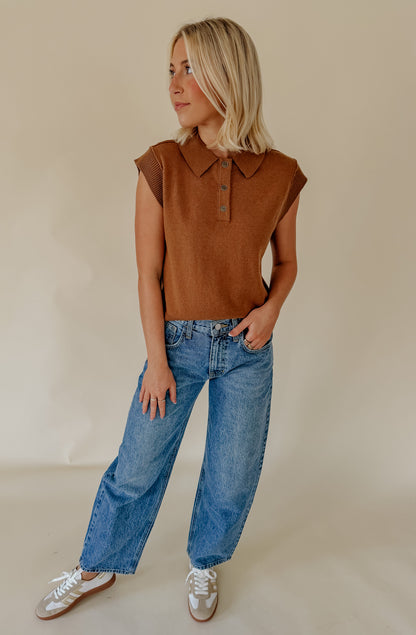 THE EBONY COLLARED KNIT TANK