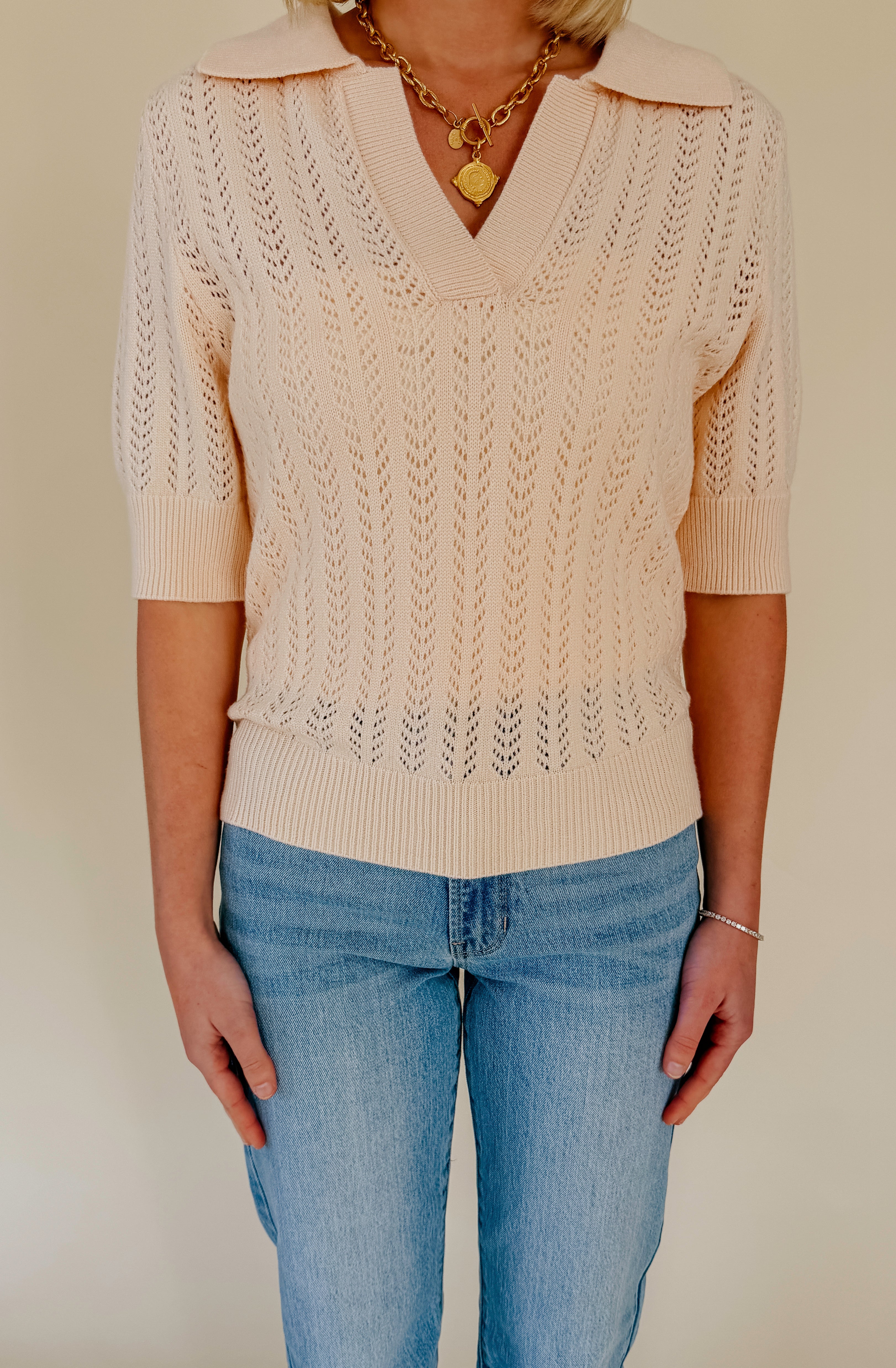 BEACHY KEEN OPEN KNIT SWEATER