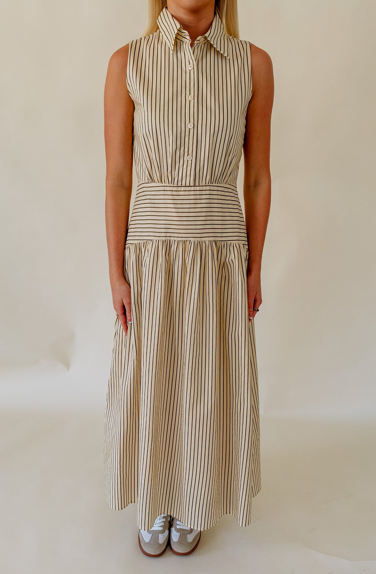 THE ESSENTIAL DROP WAIST MIDI DRESS