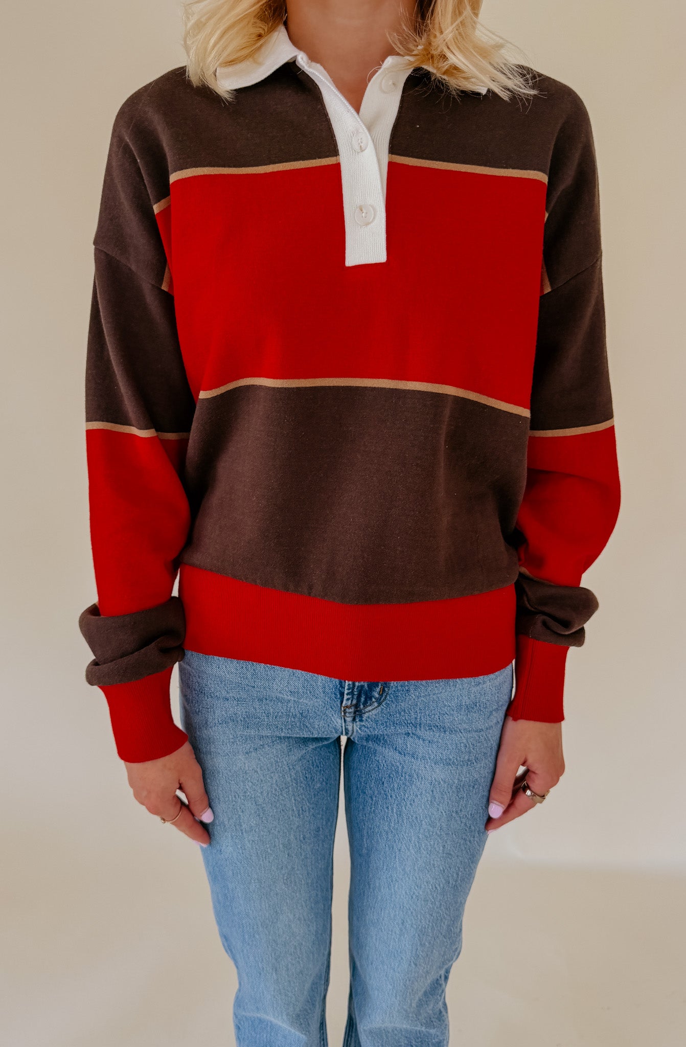 Z SUPPLY STUDY BREAK POLO SWEATSHIRT