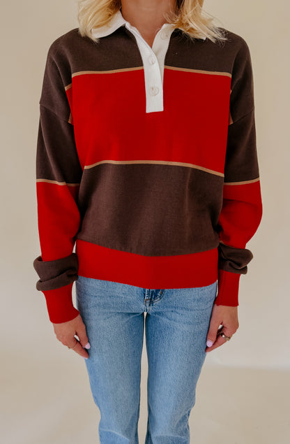 Z SUPPLY STUDY BREAK POLO SWEATSHIRT
