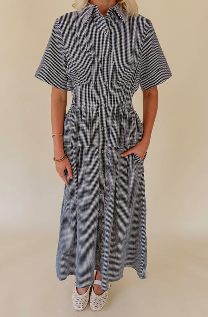 THE KARLIE GINGHAM MIDI DRESS