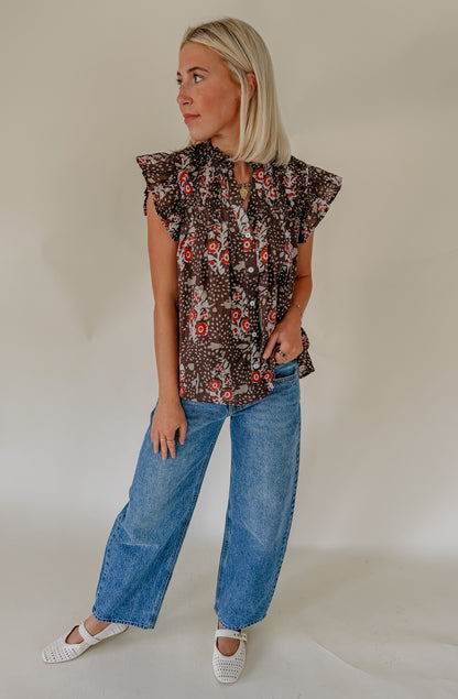 PLANS FOR FALL PRINTED BLOUSE