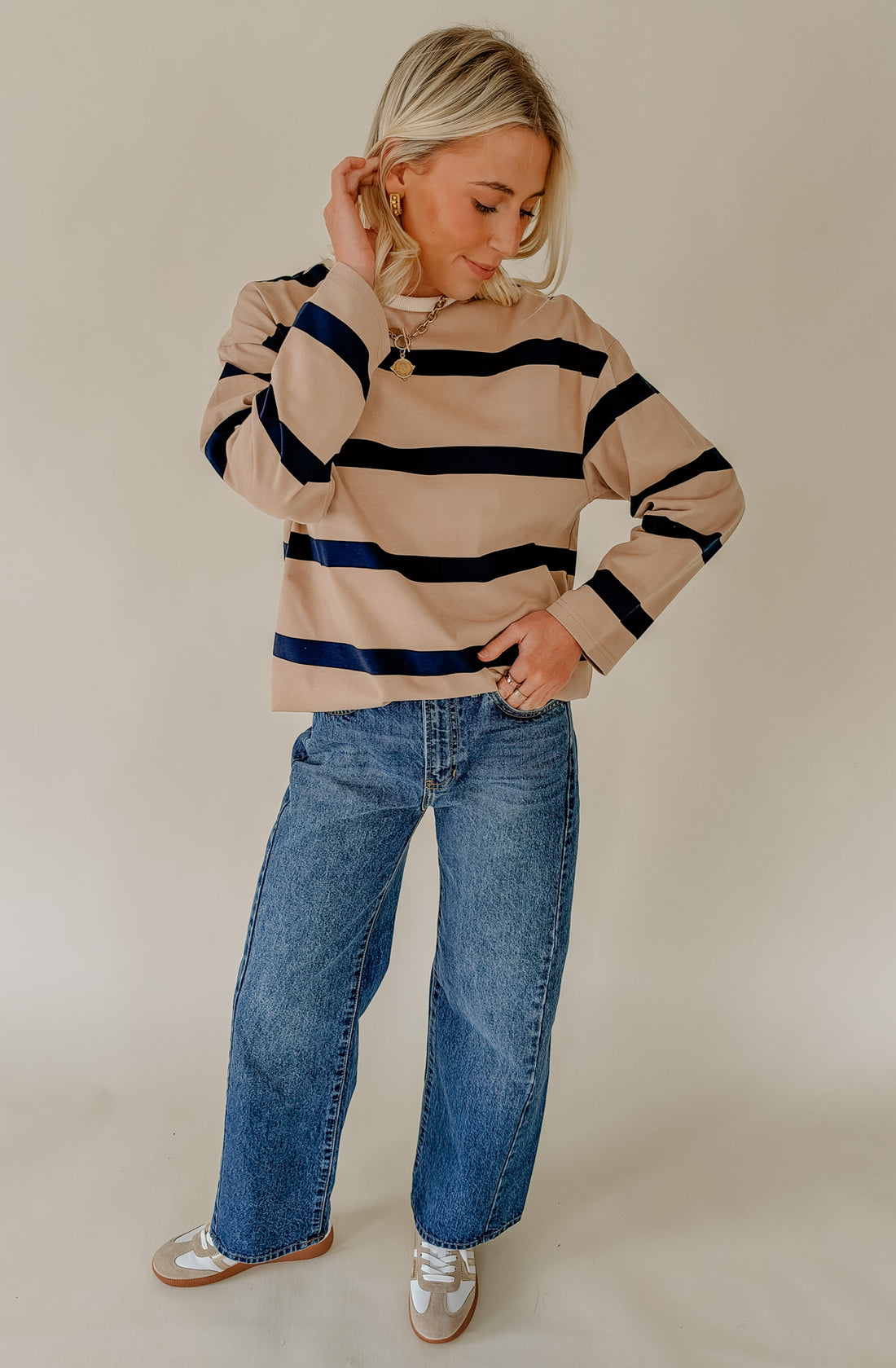 STRIPED TO PERFECTION OVERSIZED RELAXED TEE