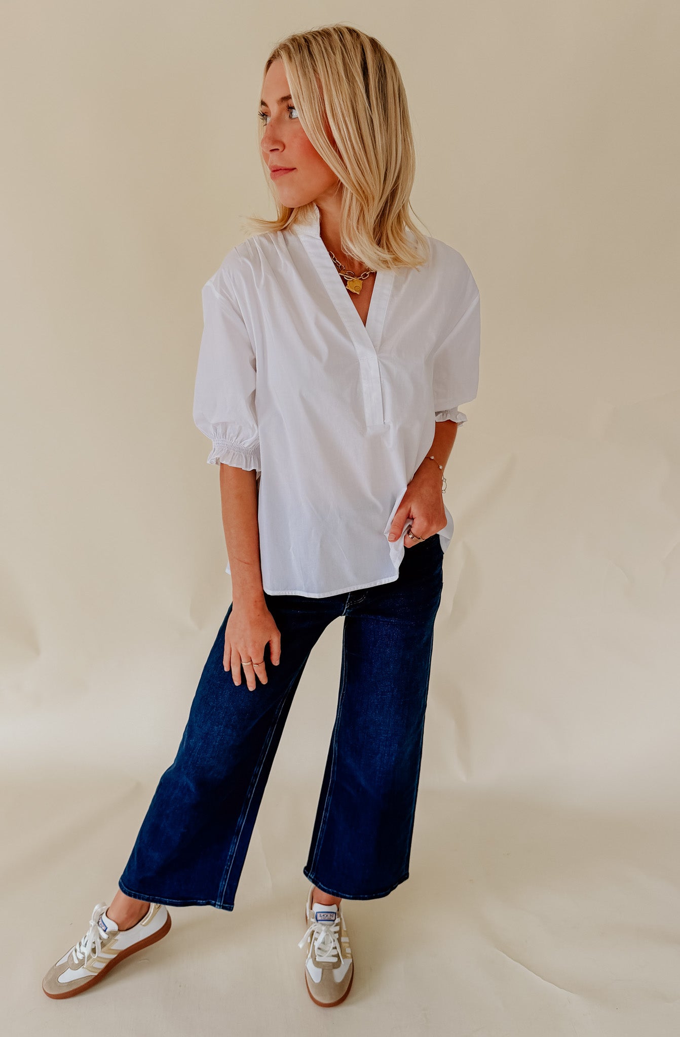 THE FRANCES POPLIN BLEND BLOUSE
