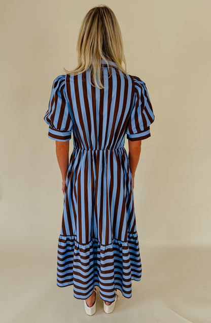 THE OLIVIA STRIPED MIDI DRESS