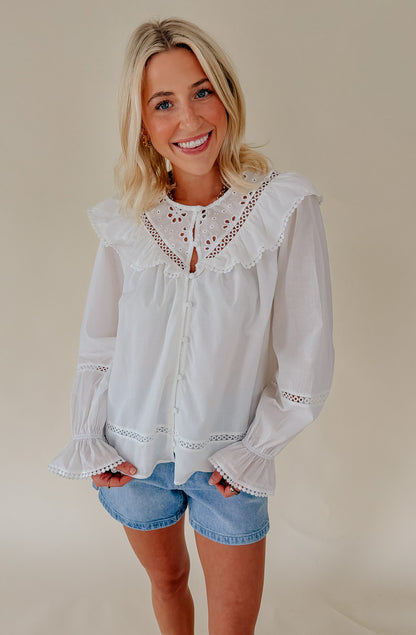 SWEET NOTHING EYELET BLOUSE