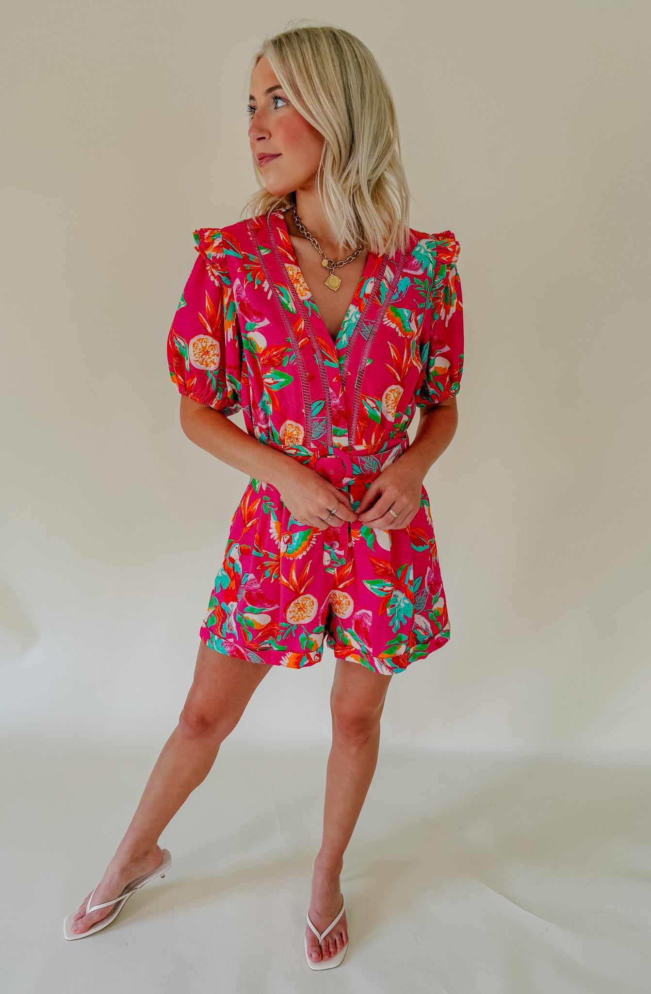 BAGS PACKED BELTED ROMPER