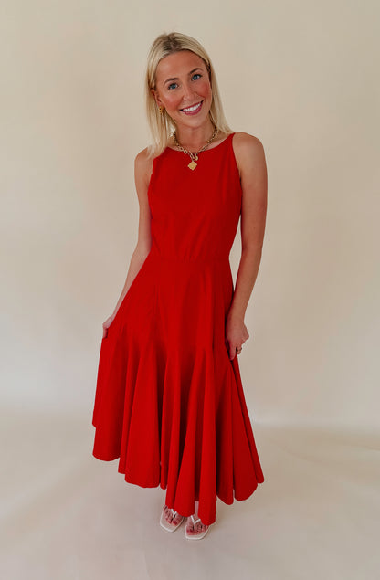 THE RUBY POPLIN BLEND MIDI DRESS
