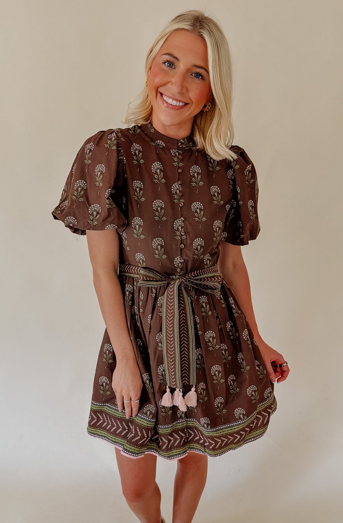 COZY COCOA BELTED MINI DRESS