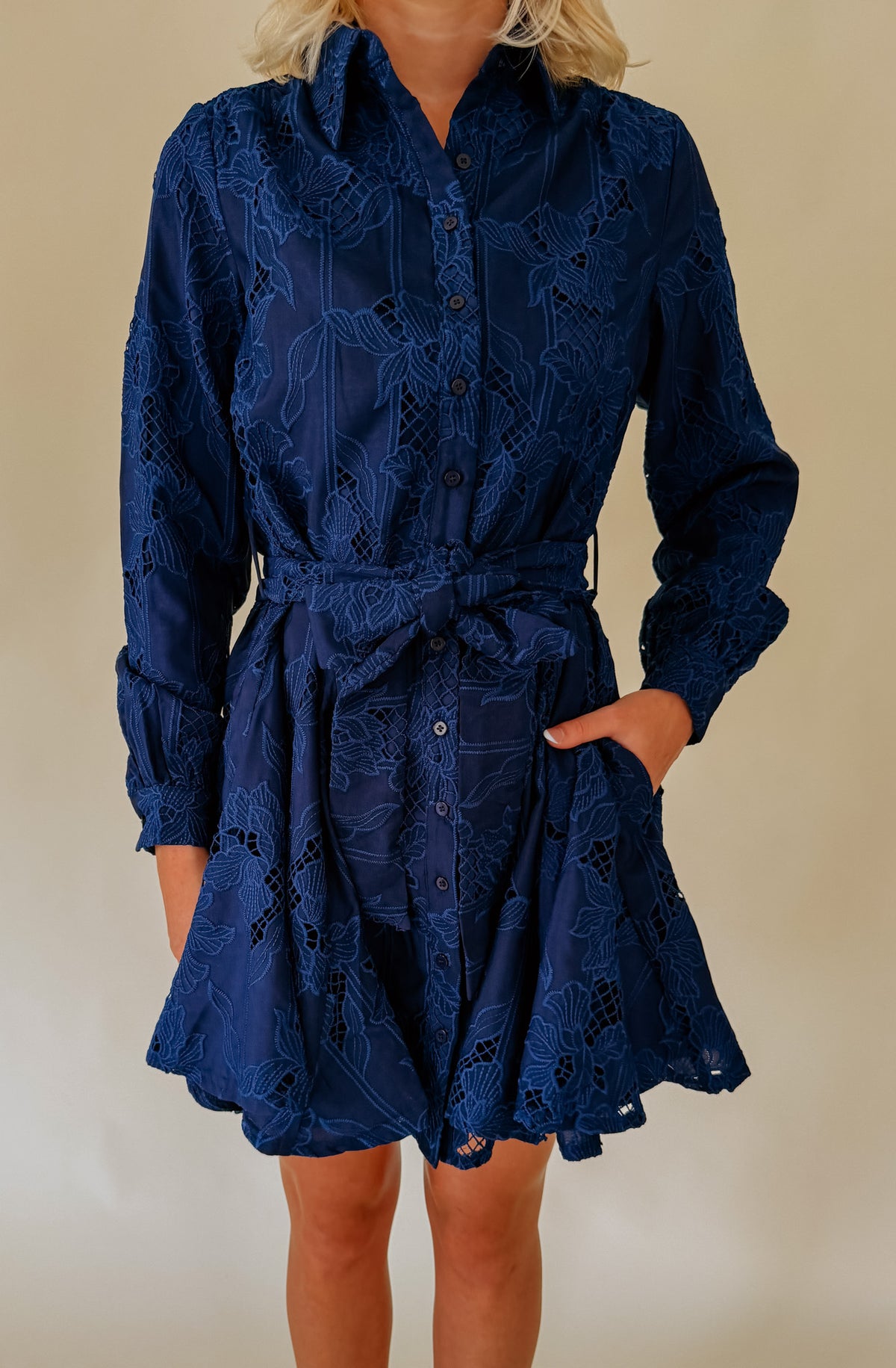 CIEBON SERENA EMBROIDERED MINI DRESS