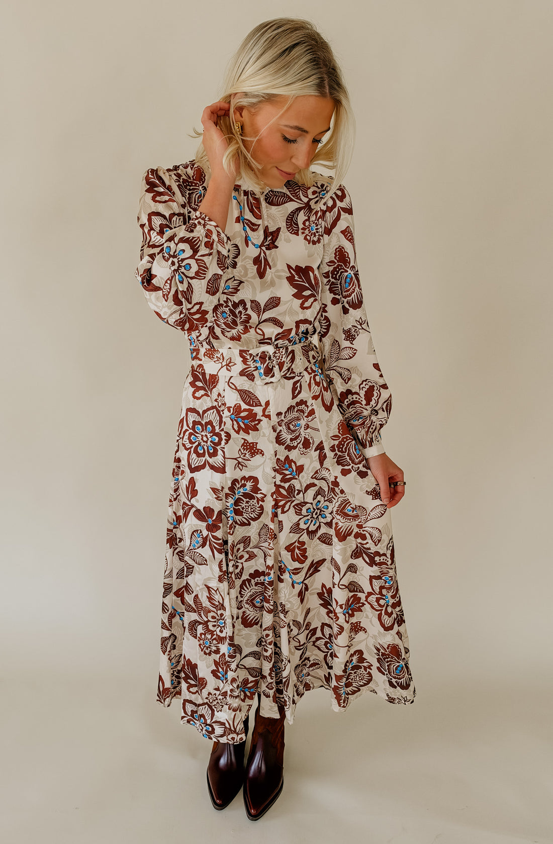 CHANGING SEASONS FLORAL MIDI DRESS