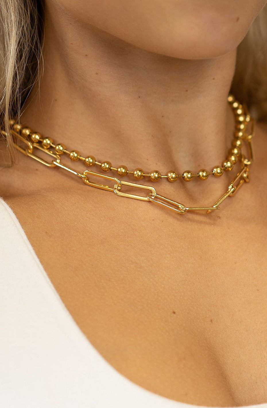 BRENDA GRANDS CHUNKY PAPERCLIP NECKLACE