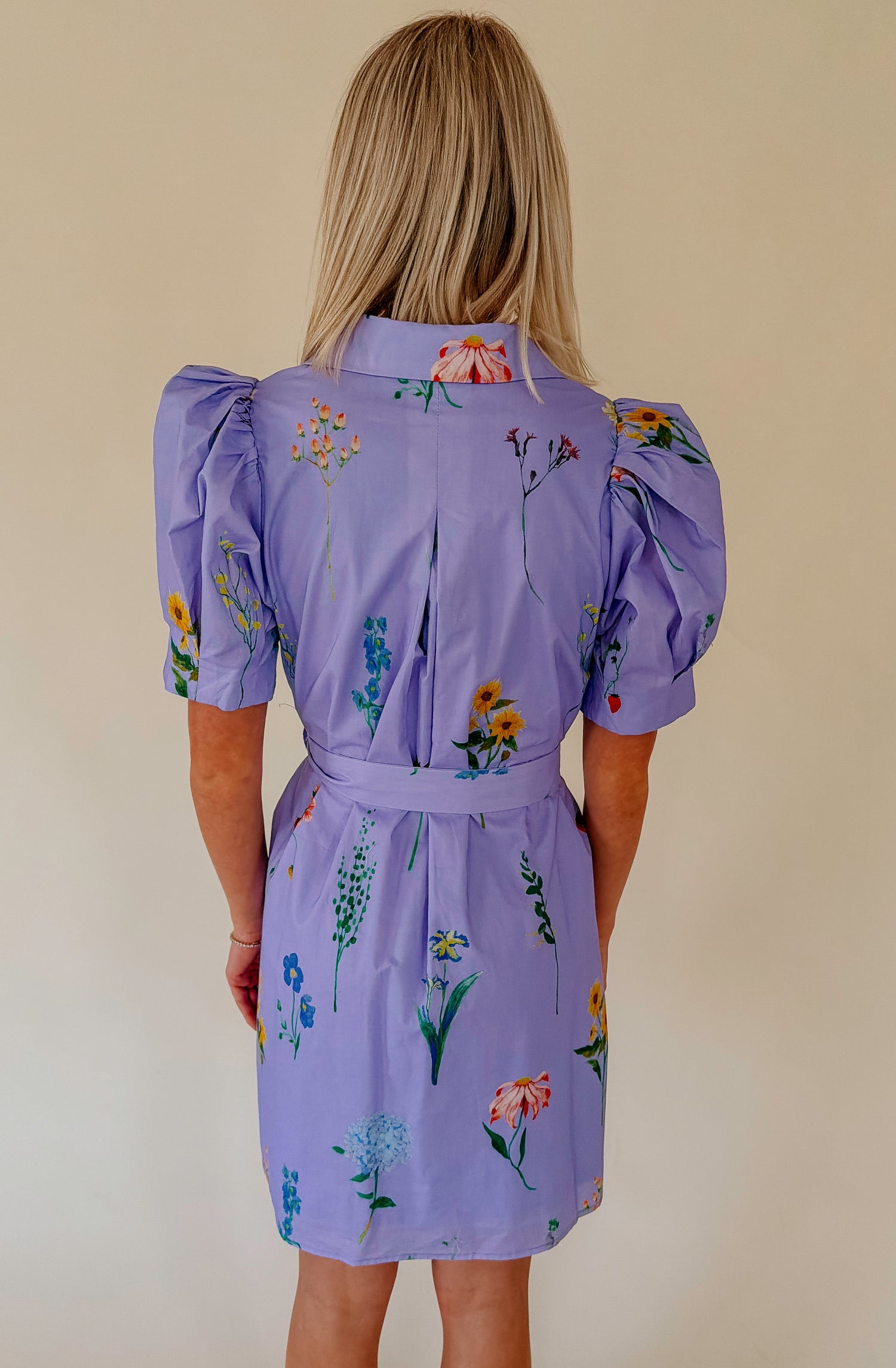 AROUND THE WORLD BUTTONED MINI DRESS