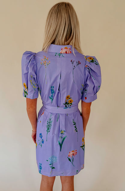 AROUND THE WORLD BUTTONED MINI DRESS