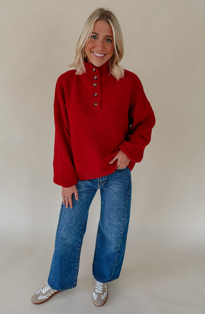 CHILI SEASON HENLEY SWEATER