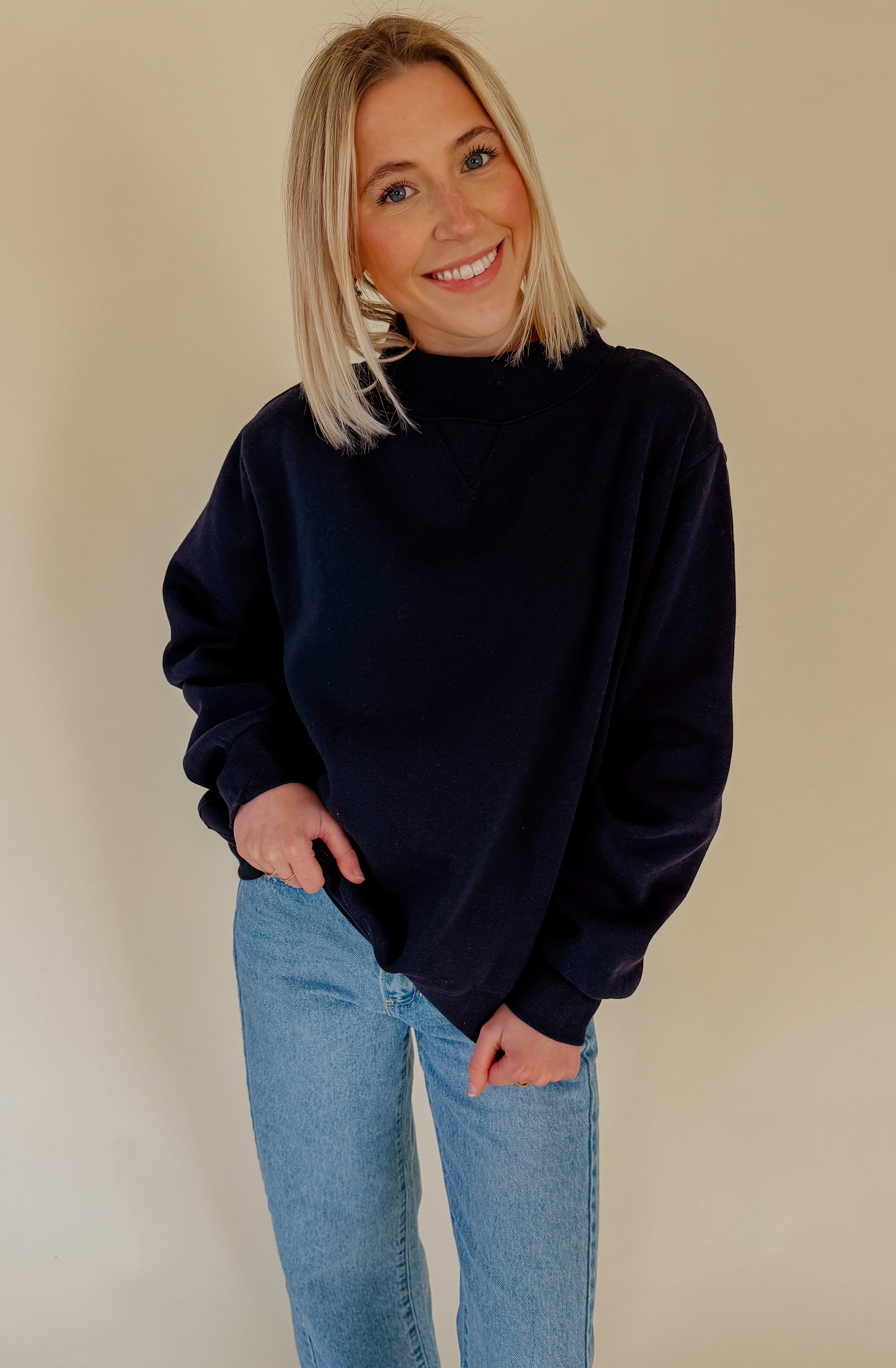 THE PARKER MOCK NECK SWEATSHIRT