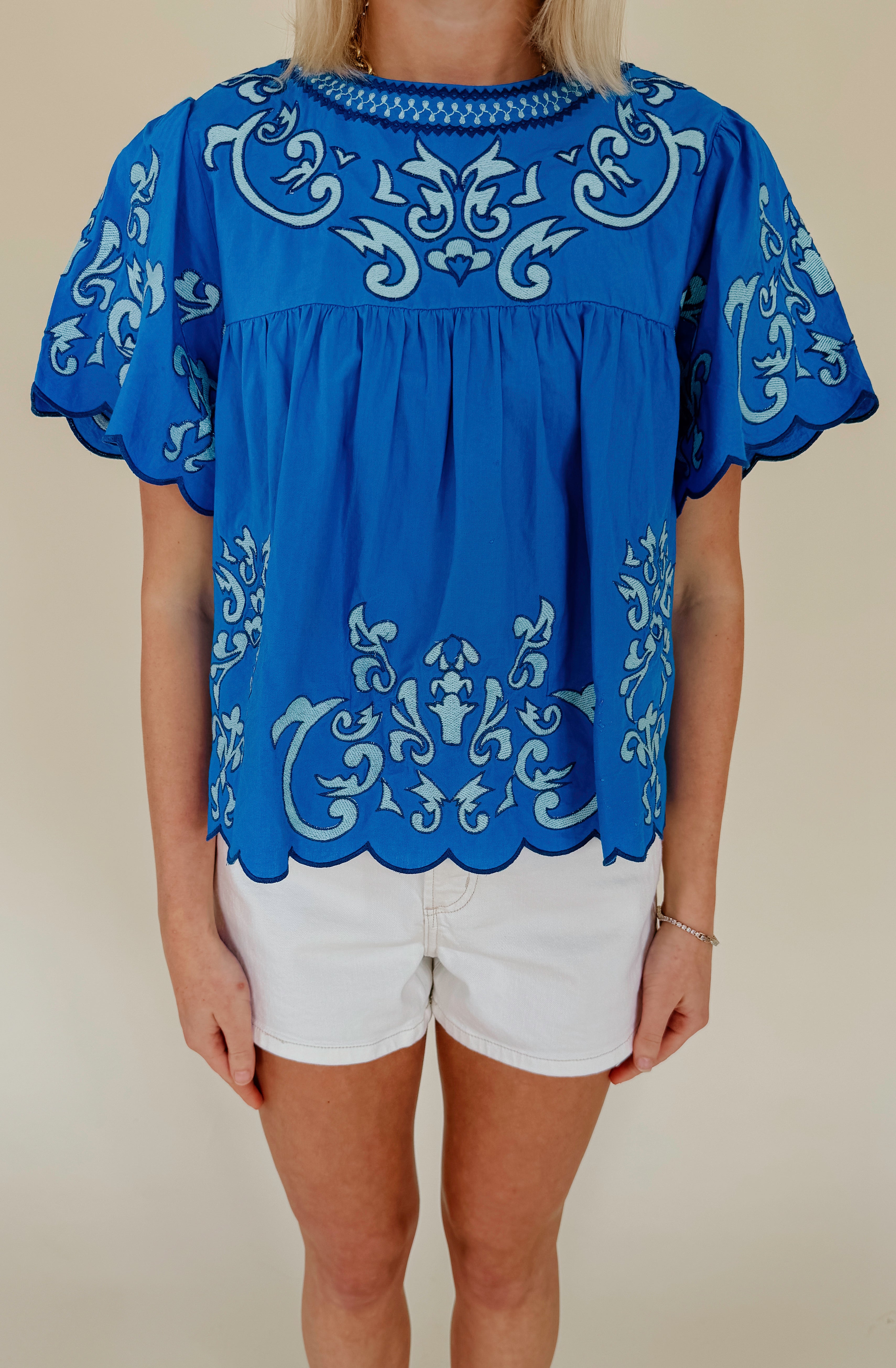 FOR FUN EMBROIDERED BLOUSE