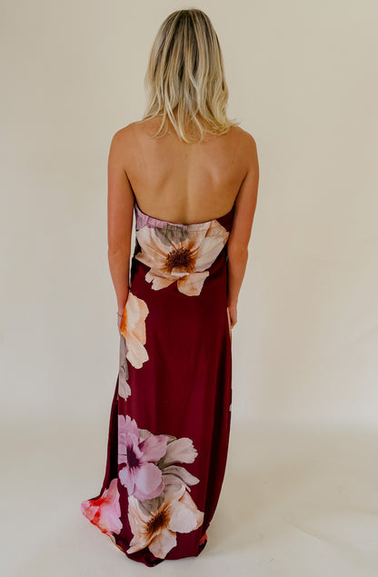 WINE &amp; DINE STRAPLESS DRESS